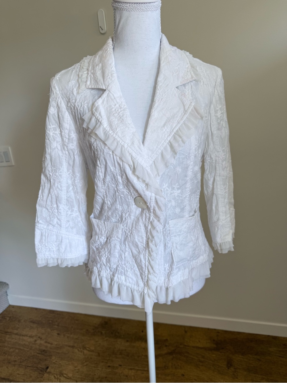 Vintage Le Chateau Embroidered Blazer Y2K Romantic Fairy Ethereal size Medium